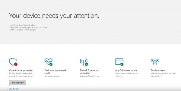 Microsoft представила новый Центр безопасности для Windows 10