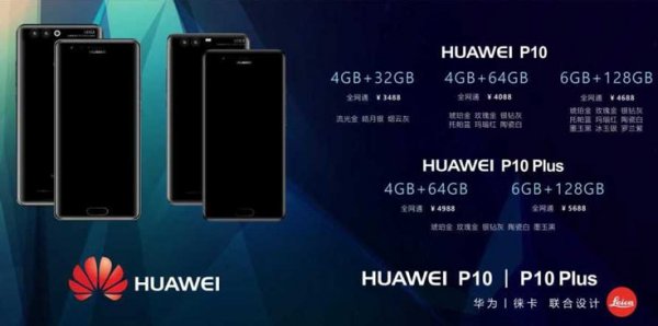 Известна цена и некоторые подробности Huawei P10 и P10 Plus
