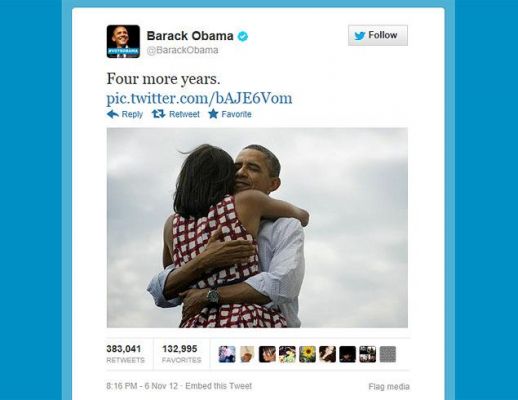 Барак Обама - автор самого популярного твита, и снова президент США