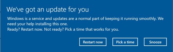 Windows 10 перестанет экстренно перезагружаться для обновления