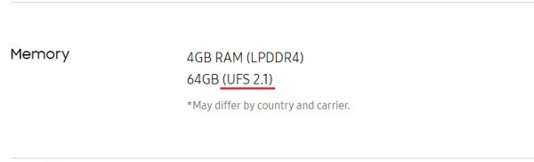 Samsung убрал тип памяти UFS 2.1 из характеристик Galaxy S8