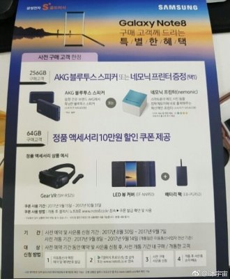 Корейский постер подтверждает версию Galaxy Note 8 на 256 ГБ