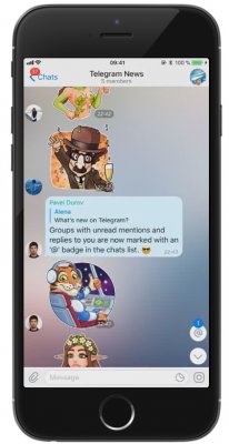 В Telegram 4.3 можно отправлять сообщения сразу нескольким контактам