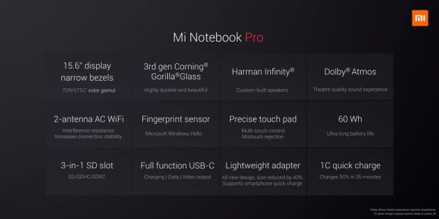 Xiaomi представила Mi Mix 2, Mi Note 3 и Mi Notebook Pro