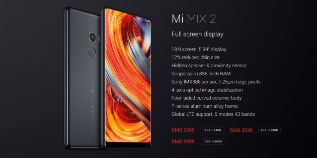 Xiaomi представила Mi Mix 2, Mi Note 3 и Mi Notebook Pro