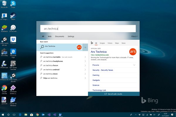 Microsoft тестирует новый поиск в Windows 10