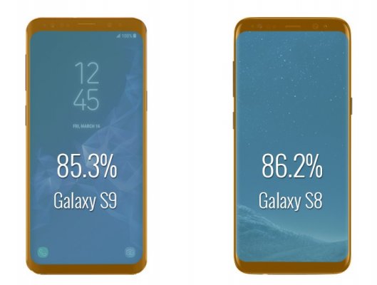 Galaxy S9 и S9+ получат меньшую площадь экрана, чем S8 и S8+