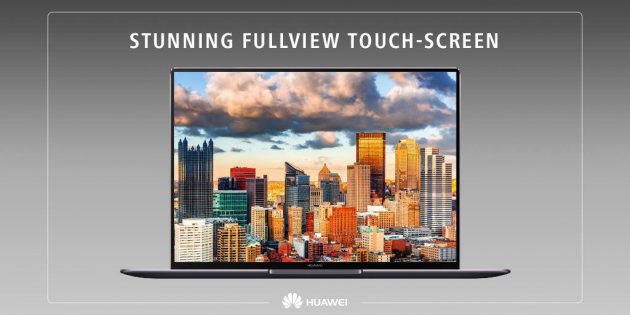 Huawei представила первый в мире ноутбук с сенсорным FullView-экраном