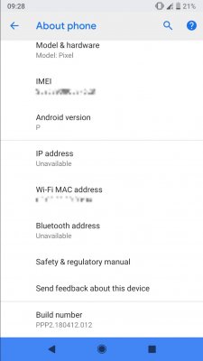 Первые скриншоты Android P DP2
