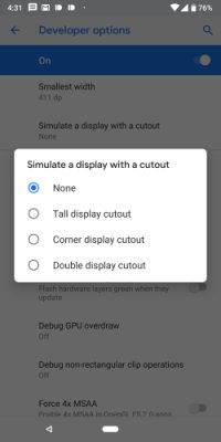 В Android P DP2 обнаружили поддержку двойного выреза