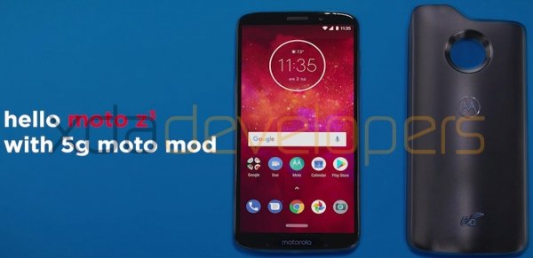 В сеть попали изображения Moto Z3 Play с 5G Moto Mod