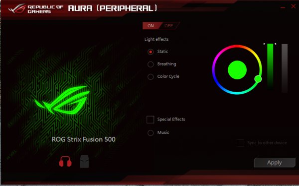 Обзор гарнитуры ASUS ROG Strix Fusion 500 — Подключение и управление. 5