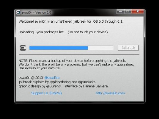 Делаем непривязанный джейлбрейк iOS 6.1 с помощью программы Evasion
