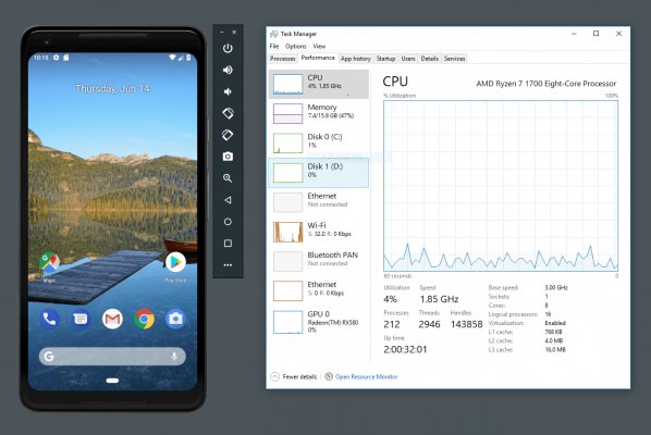 Google оптимизировала эмулятор Android для процессоров AMD и системы Hyper-V