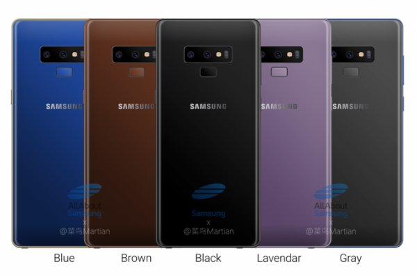 Слитый рендер Galaxy Note 9 раскрыл двойную расцветку смартфона
