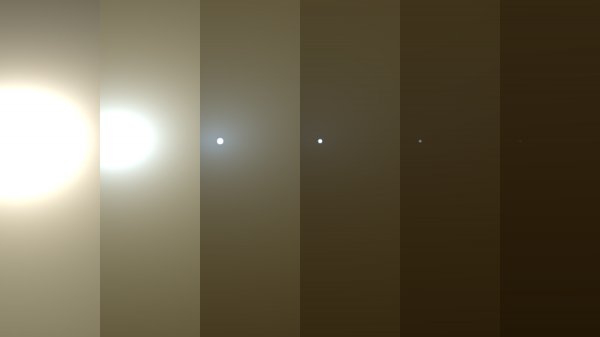 NASA показало, как выглядит Марс во время пылевой бури