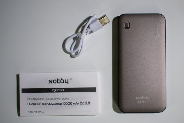 Обзор портативного аккумулятора Nobby Expert NBE-PB-10-01 — Упаковка и комплект поставки. 2