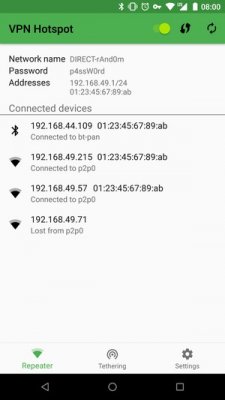 Приложение VPN Hotspot позволяет делиться VPN-соединением