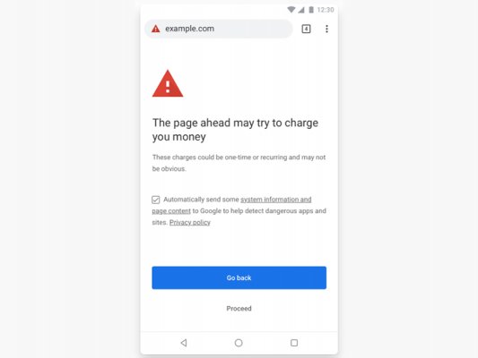 Google Chrome предупредит о платной подписке на сайтах