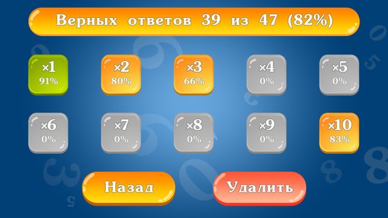 Таблица умножения для детей. Тренажер. Обучение 3.1.5. Скриншот 7