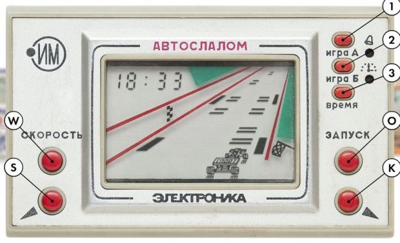 Электронная игра автослалом - электроника ИМ19-состояние новой, в родной упаковке, инструкция, гарантийный талон. выпуск 1991г.