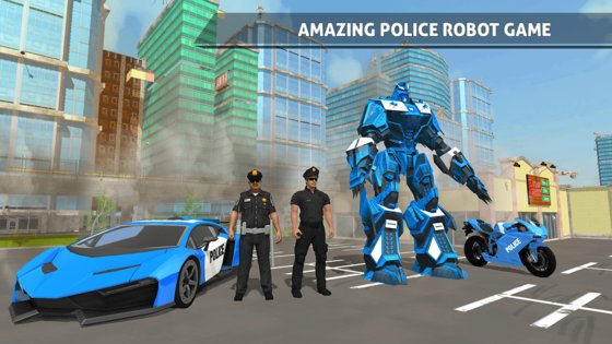 Police Robot Car Transporter 1.27. Скриншот 4