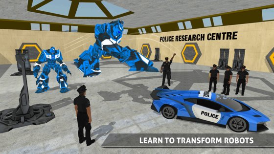 Police Robot Car Transporter 1.27. Скриншот 8