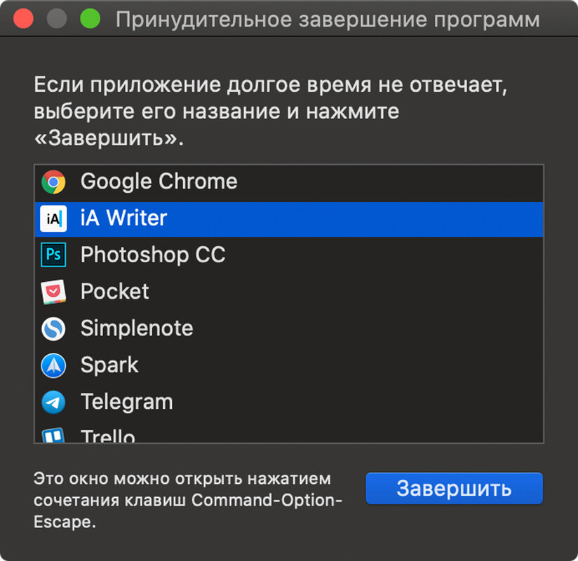 Действие программы завершено. Принудительное завершение программы. Принудительно закрыть программу. Принудительное завершение программы на Mac. Комбинации для закрытия приложений.