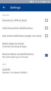 GOVPN 1.9.8.2. Скриншот 7