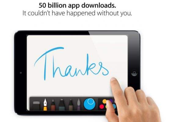 Количество загрузок приложений из App Store составило 50 миллиардов
