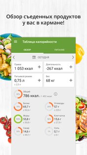 Таблица Калорийности 3.14.2. Скриншот 1