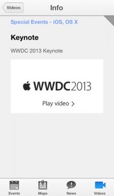 Apple выпустила приложение специально для WWDC 2013