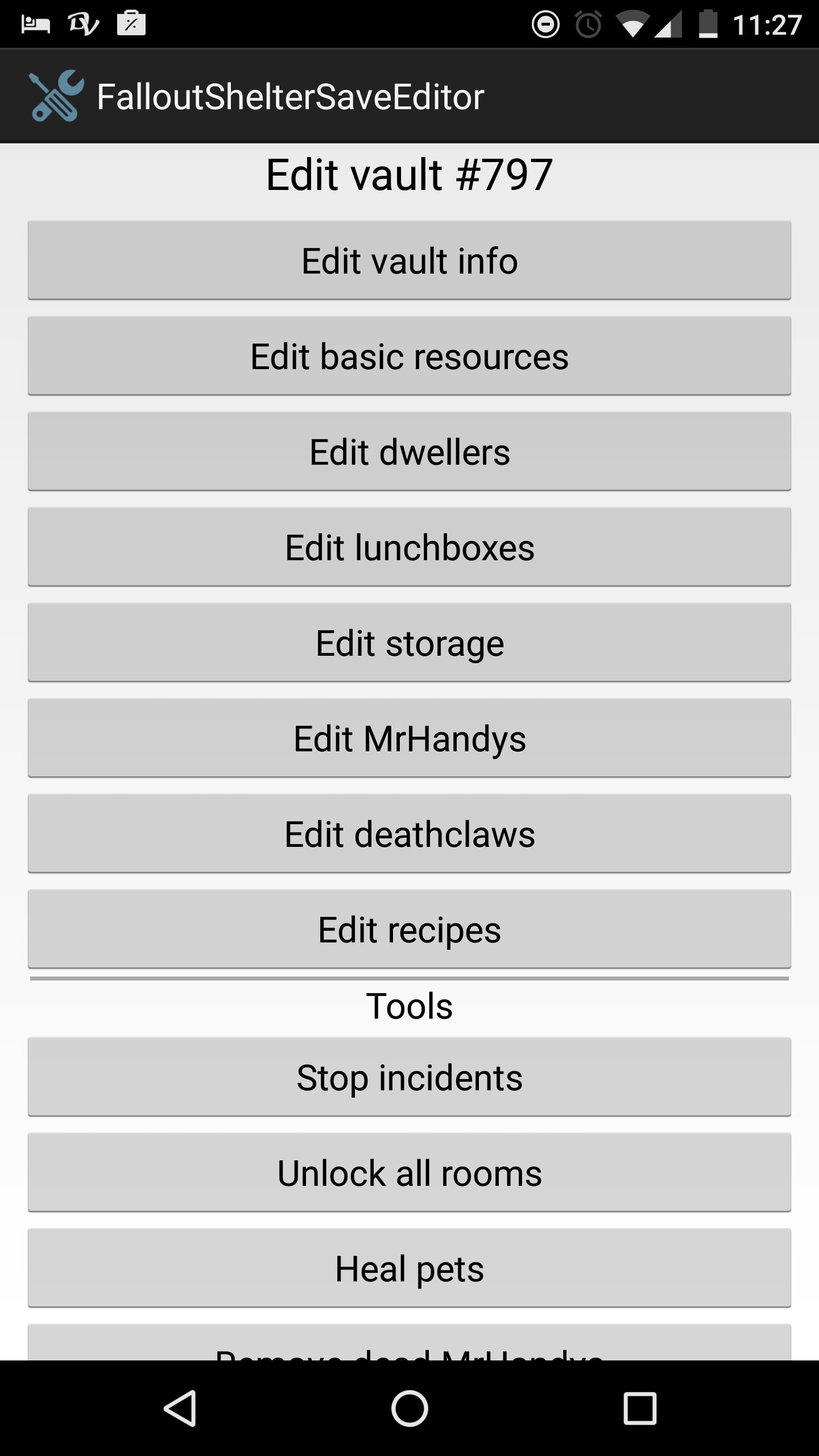 fallout shelter save editor for android