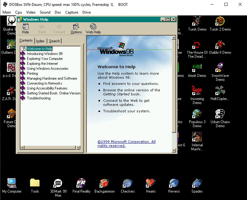 Замена windows. DOSBOX Windows 98. Запуск старых игр на Windows 10. Список старые игры для виндовс 98. Установить Windows 98 через dos достижение.