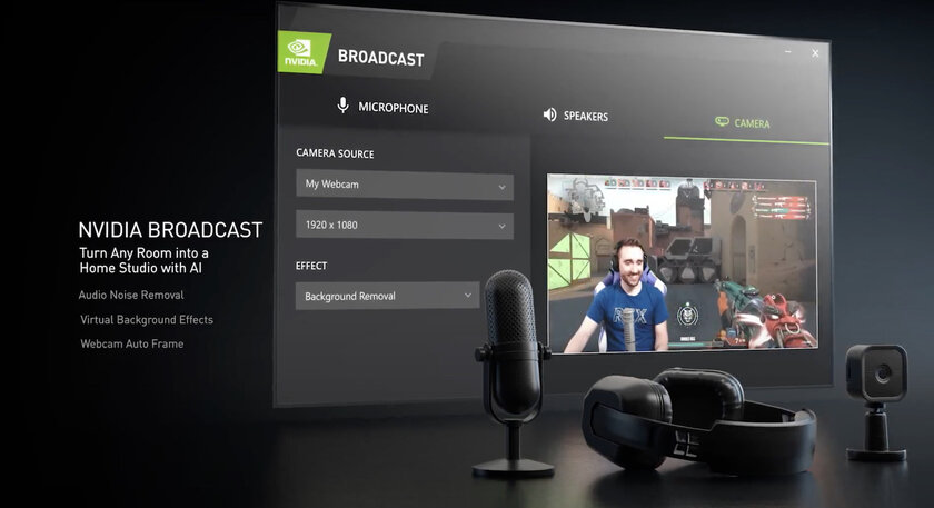 Обновлённое приложение для стриминга NVIDIA Broadcast: продвинутое шумоподавление и замена фона без хромакея