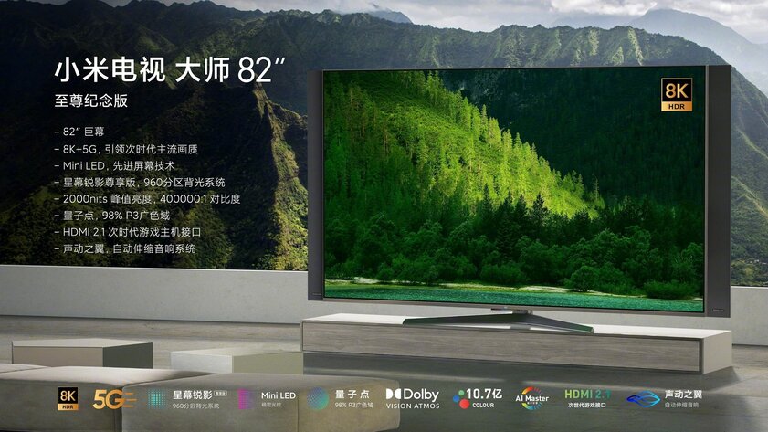 Xiaomi выпустила 82-дюймовый 8К-телевизор за разумные деньги