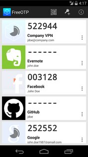 FreeOTP Authenticator 2.0.4. Скриншот 1