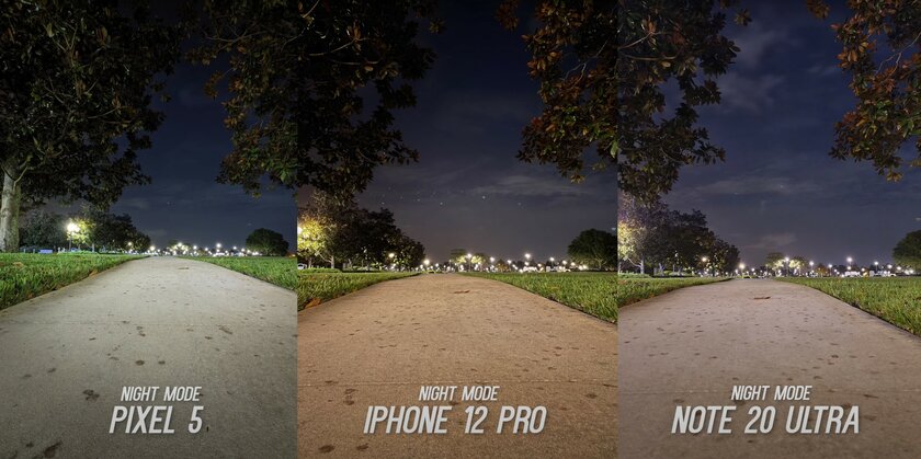 Блогер сравнил ночной режим iPhone 12 Pro, Pixel 5 и Galaxy Note20 Ultra: кто лучше?