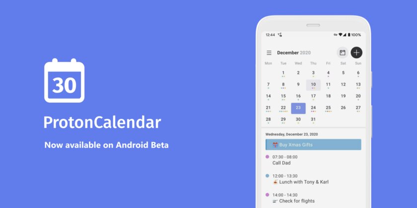 Суперзащищённый календарь Proton Calendar теперь доступен на Android