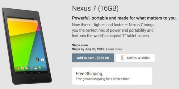 Старт продаж Nexus 7 2013 в США