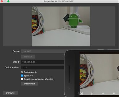 DroidCam OBS 5.4. Скриншот 5