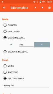 Battery Sound Notification 2.16. Скриншот 3