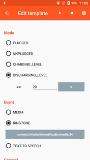 Battery Sound Notification 2.16. Скриншот 6