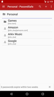 PasswdSafe – хранилище паролей 6.25.0. Скриншот 3