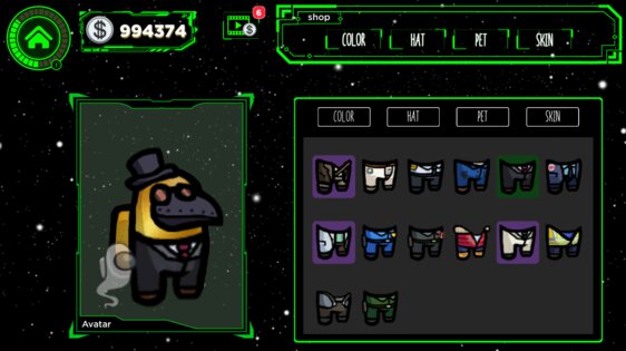 Skin Simulator for Among Us 1.2. Скриншот 1