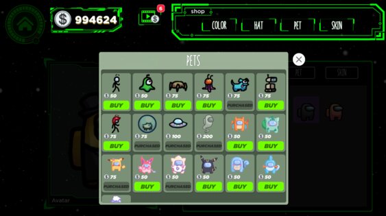 Skin Simulator for Among Us 1.2. Скриншот 3