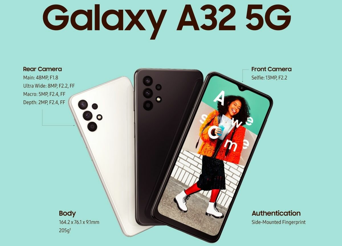 Samsung представила Galaxy A32 — свой самый дешёвый смартфон с 5G