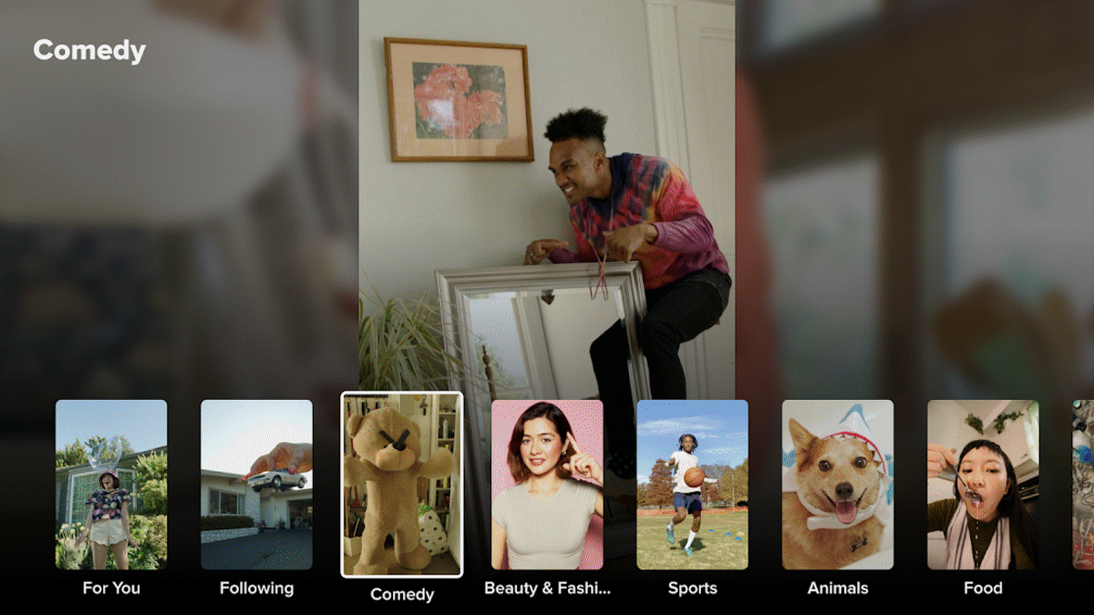 У TikTok появилось приложение для Android TV. Видео отображаются вертикально