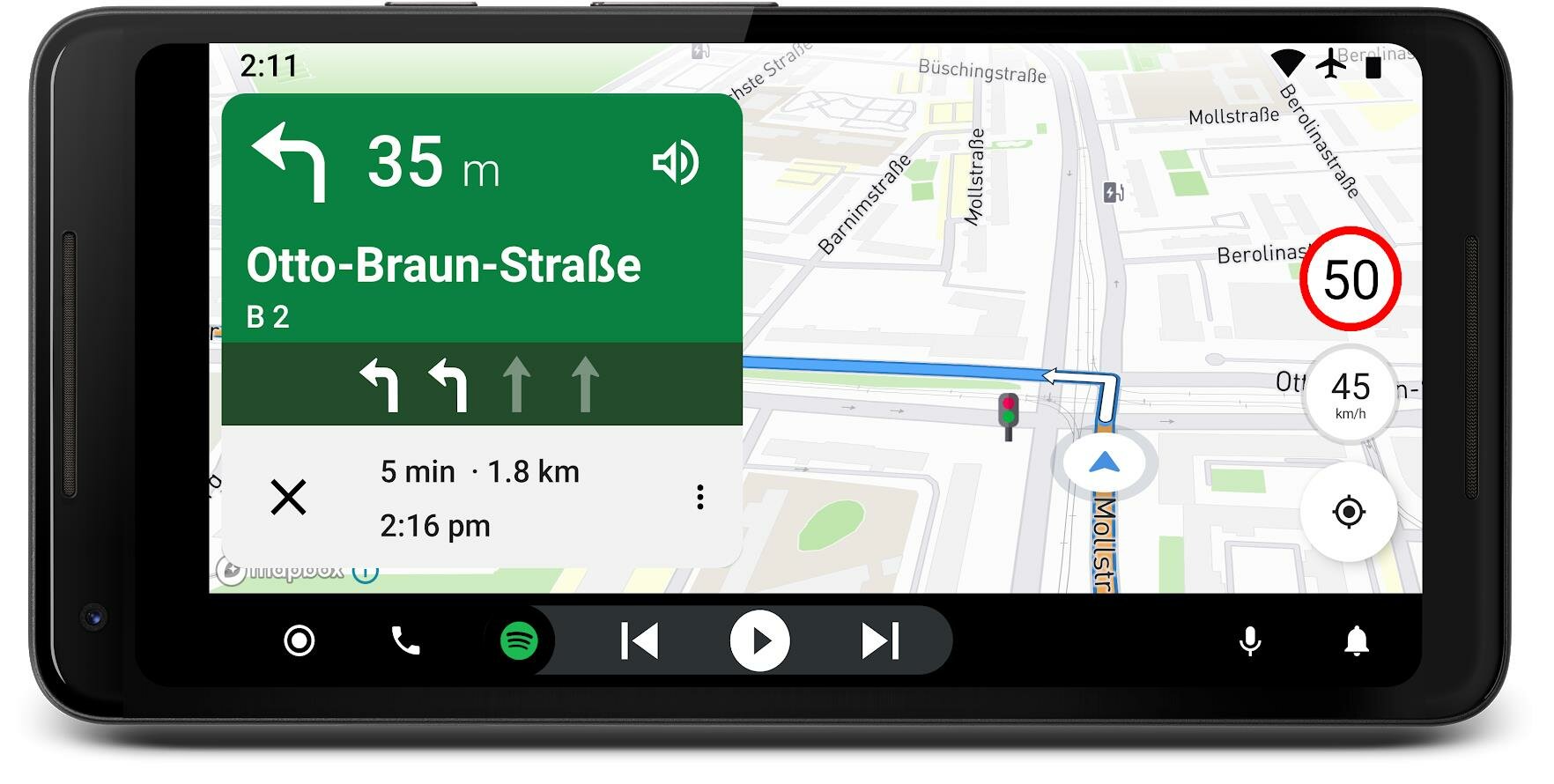 Это приложение превращает смартфон в приборную панель для авто в стиле  Android Auto