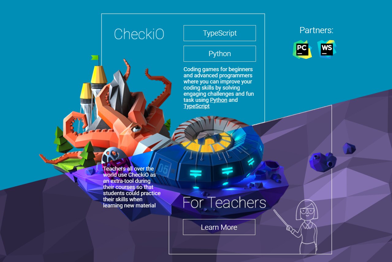Checkio. Изучение программирования игра енот. Check io. Изучение программирование быстро в виде игры.